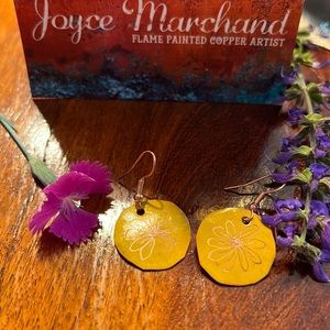 Dainty yellow flower earrings